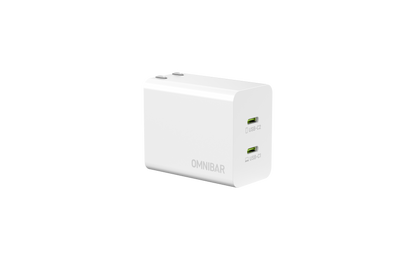 Kumo 45W Dual USB C Wall Charger + USB-C to USB-C Cable, White