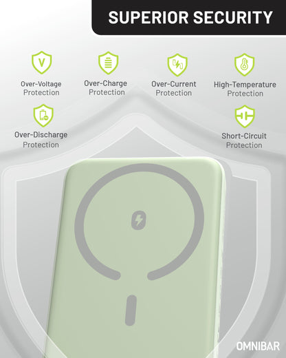 Miko Slim Magnetic Power Bank 5K, Green