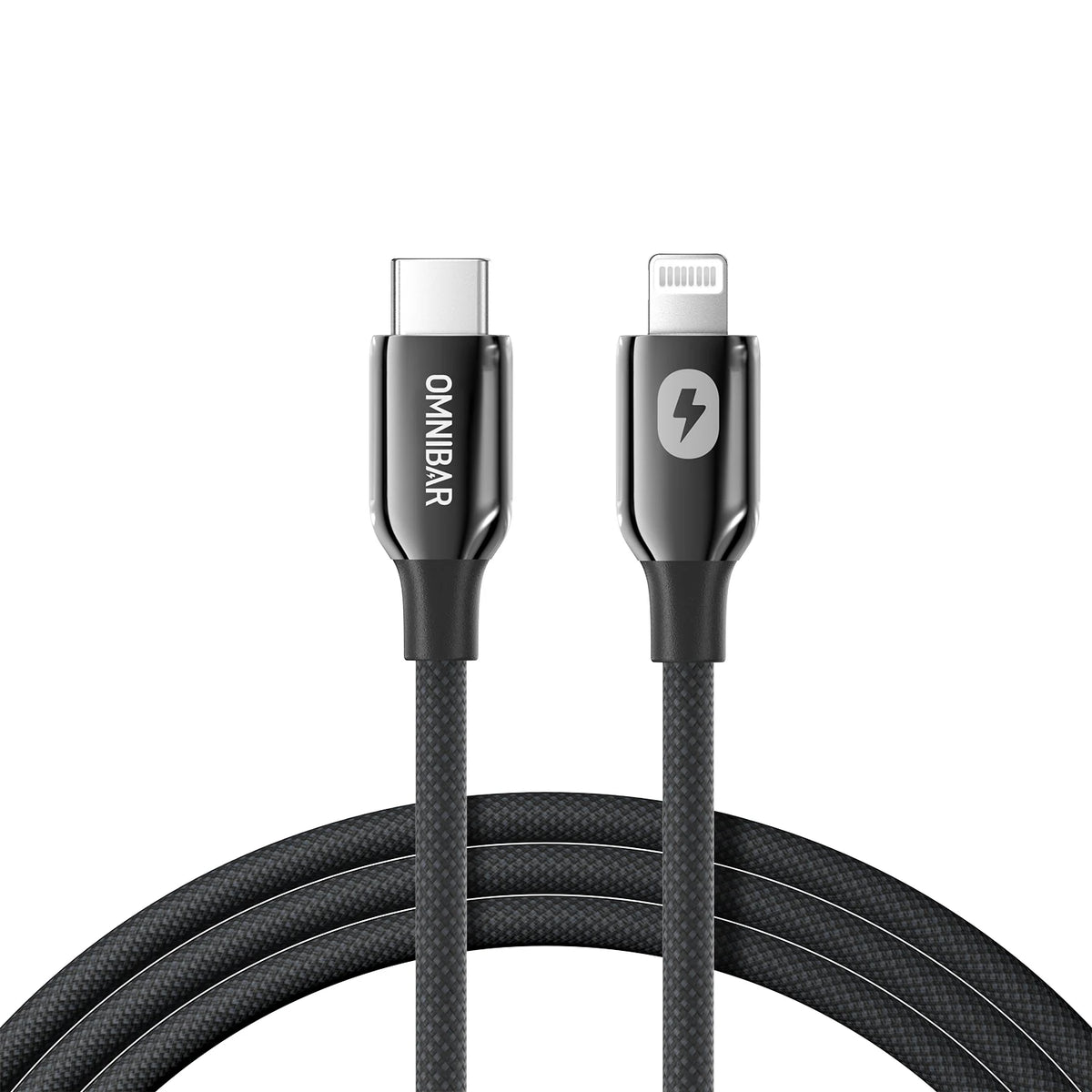 Toki Braided USB-C to Lightning Cable (6FT, Black)