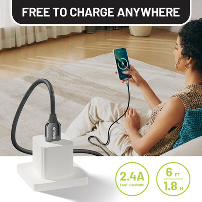 Toki Braided USB-A to USB-C Cable (6FT, Black)
