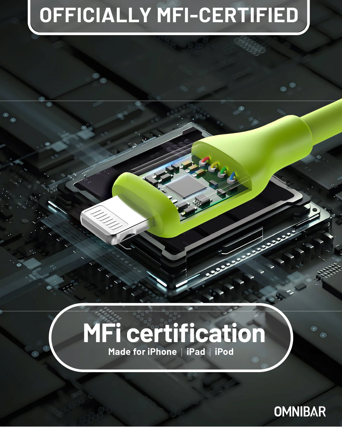 Yumi Silicone USB-C to Lightning Cable (6FT, Lime Green )