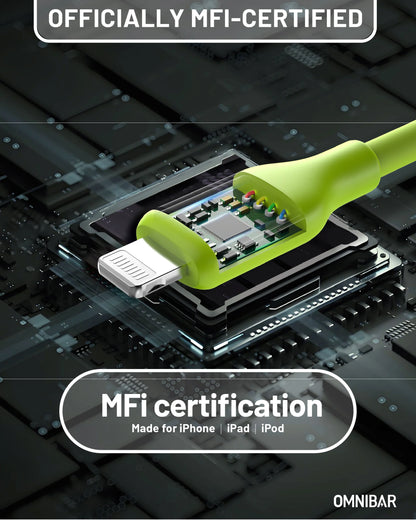 Yumi Silicone USB-C to Lightning Cable (6FT, Lime Green )