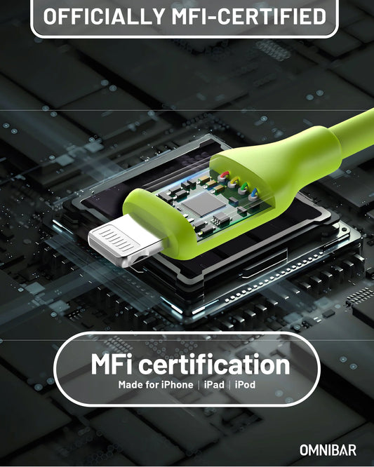 Yumi Silicone USB-C to Lightning Cable (6FT, Lime Green )
