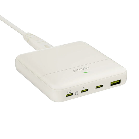 Omnibar 67W 4-Port Slim Charging Station, Ivory White