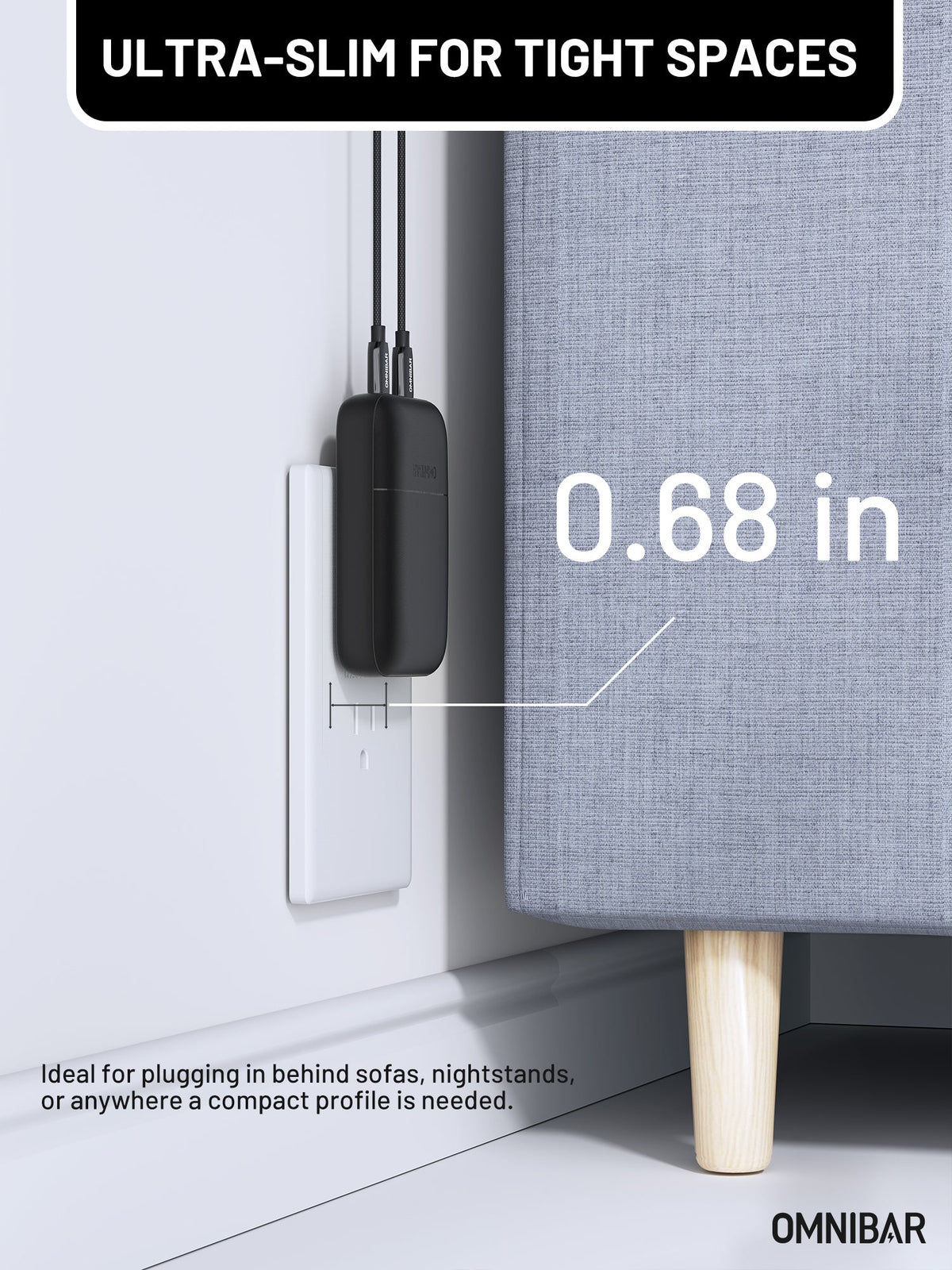 Nubi Flat Dual USB-C Wall Charger 67W, Black
