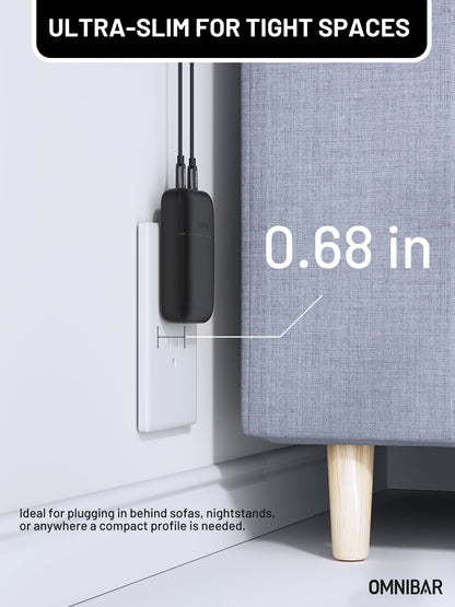Nubi Flat Dual USB-C Wall Charger 67W, Black