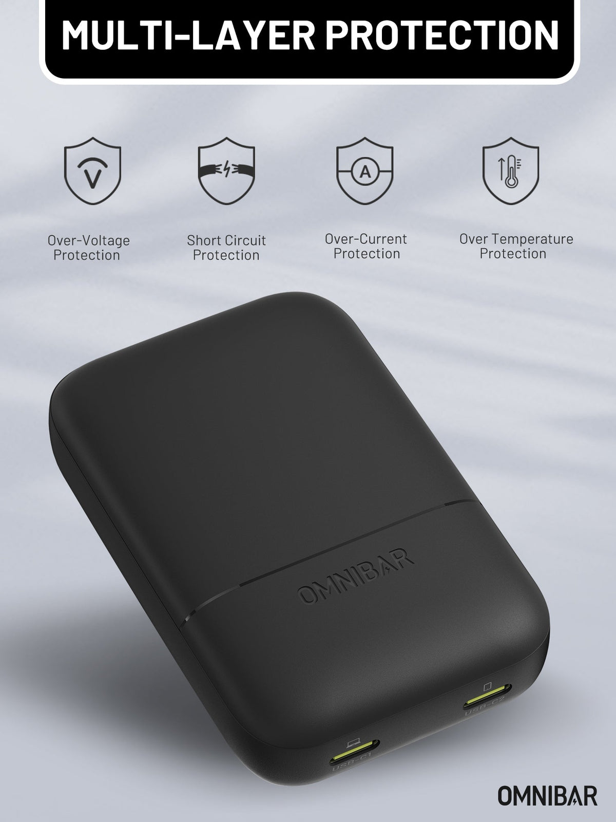Nubi Flat Dual USB-C Wall Charger 67W, Black