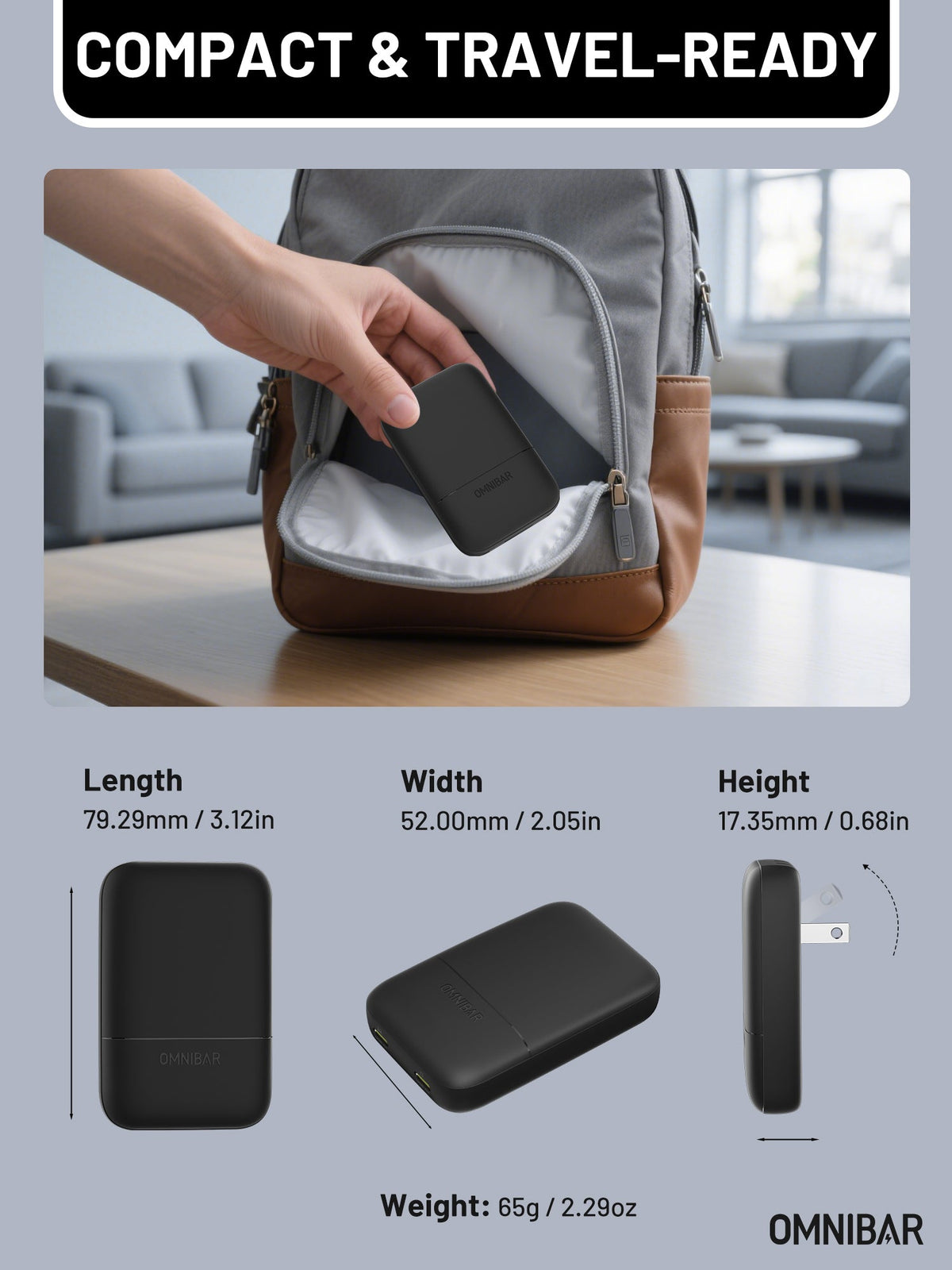 Nubi Flat Dual USB-C Wall Charger 67W, Black