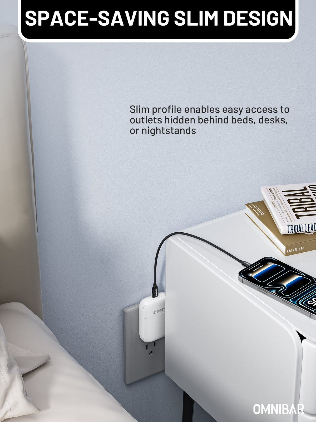 Nubi Flat USB-C Wall Charger 30W, White