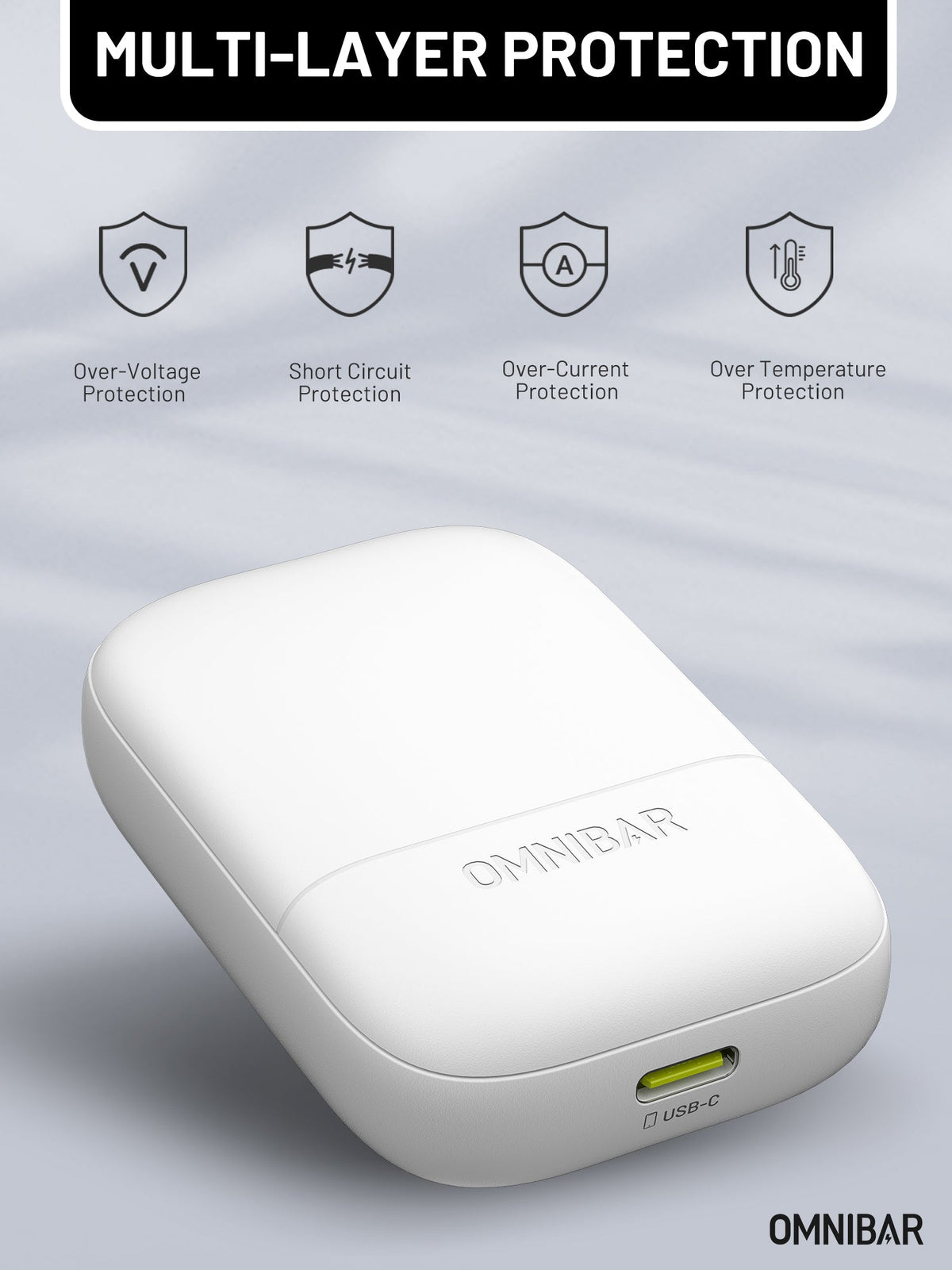 Nubi Flat USB-C Wall Charger 30W, White