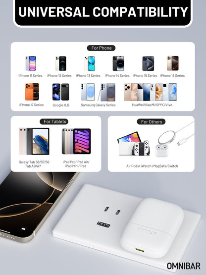 Nubi Flat USB-C Wall Charger 30W, White