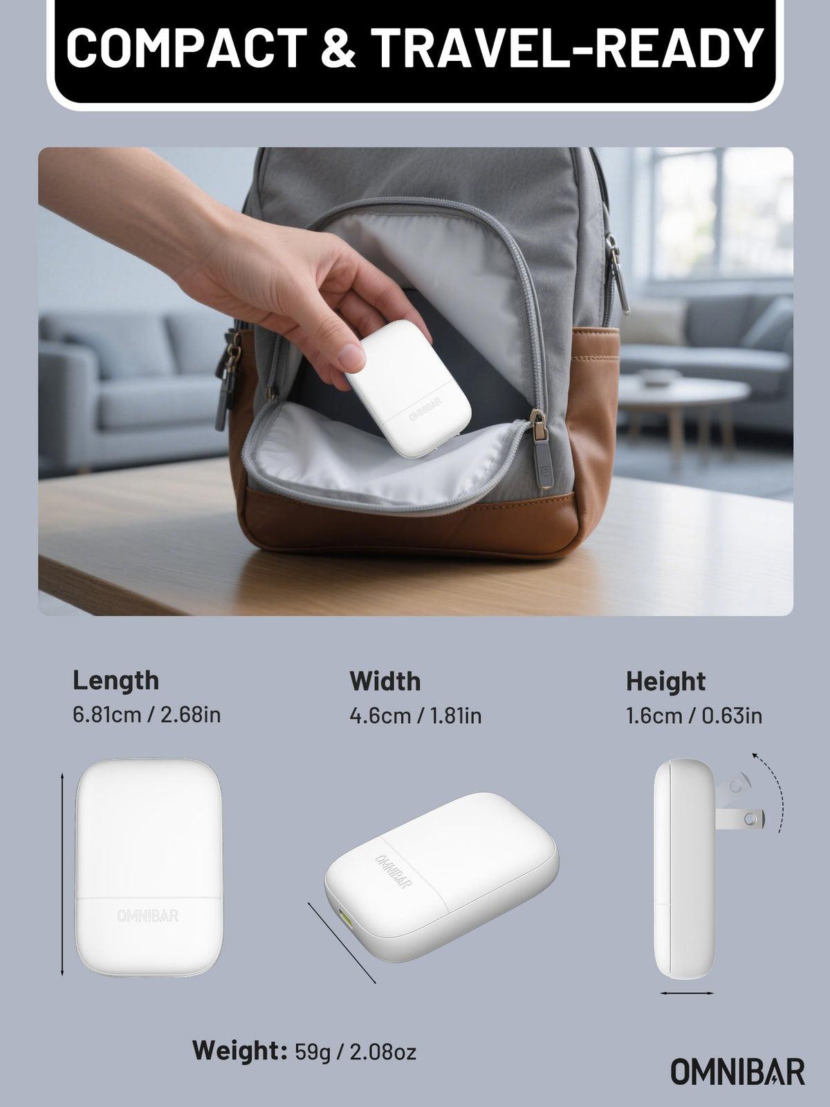 Nubi Flat USB-C Wall Charger 30W, White