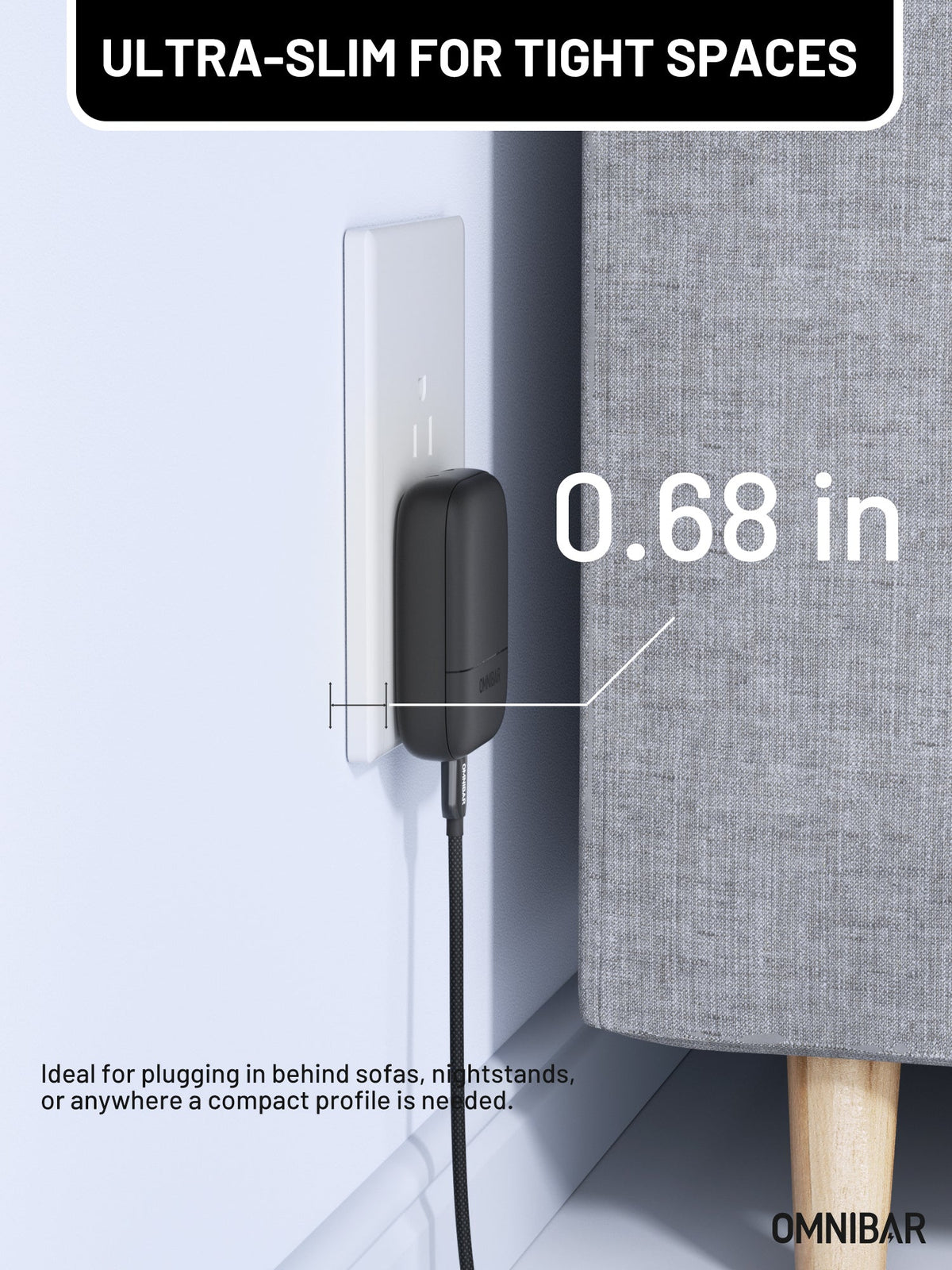 Nubi Flat USB-C Wall Charger 30W, Black
