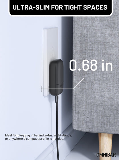 Nubi Flat USB-C Wall Charger 30W, Black