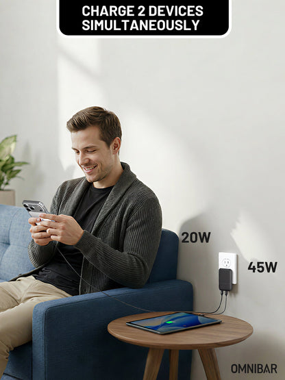 Nubi Flat USB-C Wall Charger 30W, Black