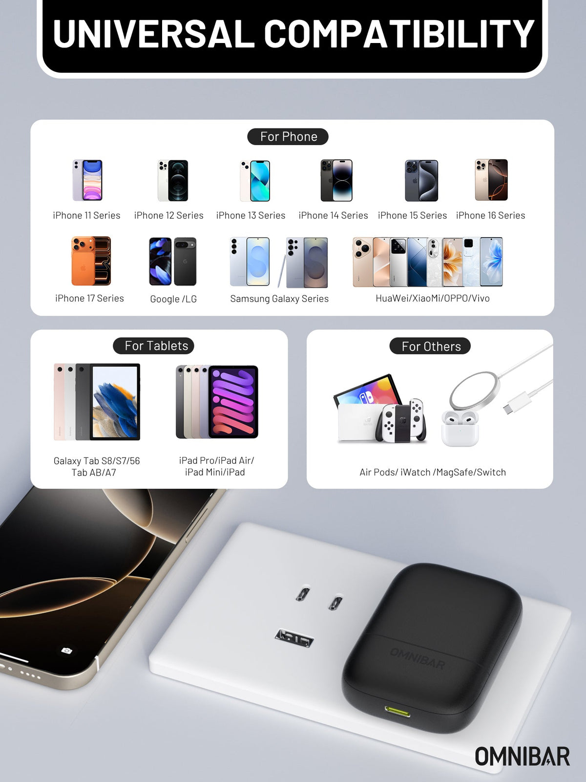 Nubi Flat USB-C Wall Charger 30W, Black