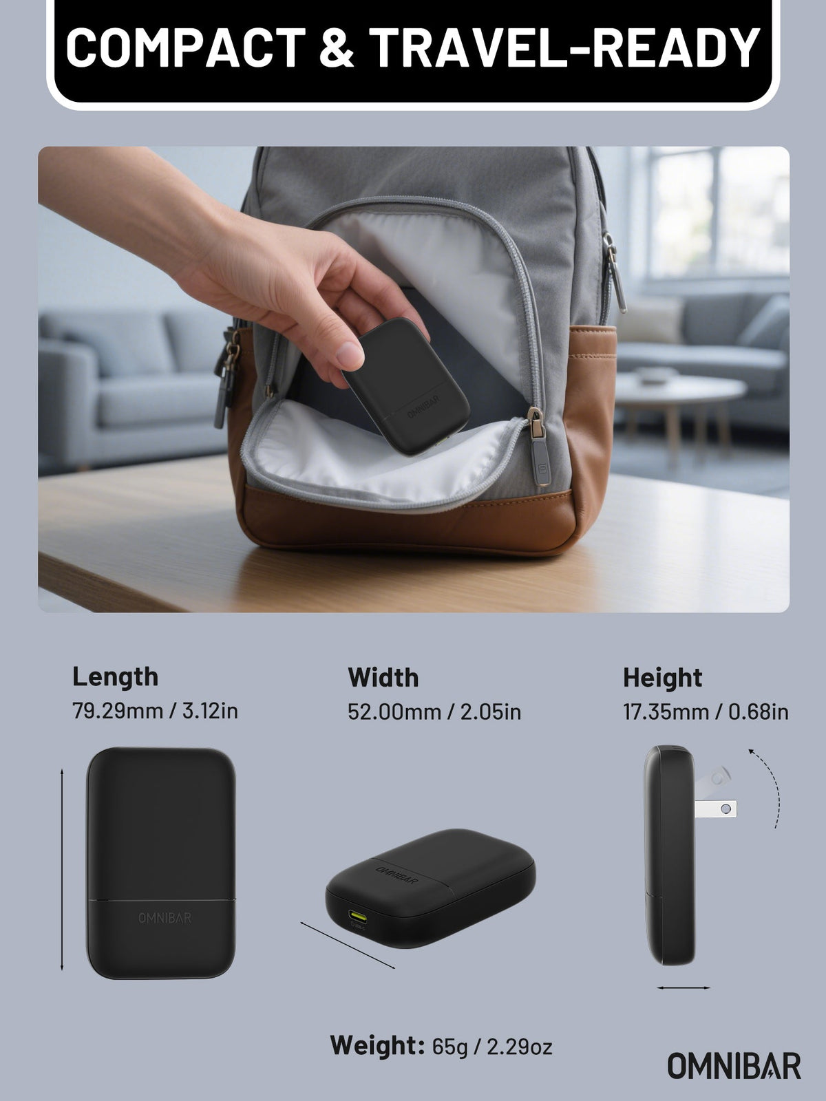 Nubi Flat USB-C Wall Charger 30W, Black