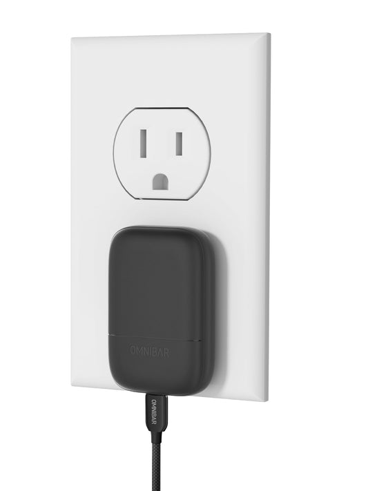 Nubi Flat USB-C Wall Charger 30W, Black