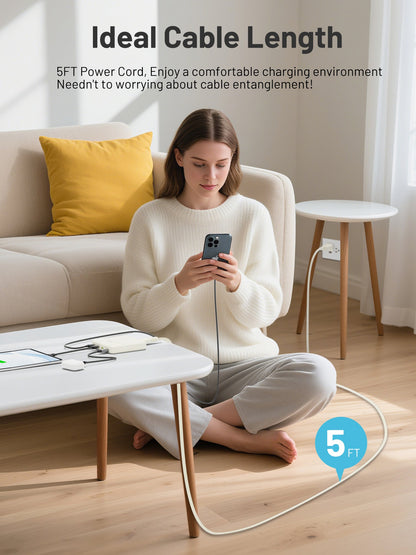 Omnibar 67W 4-Port Slim Charging Station, Ivory White